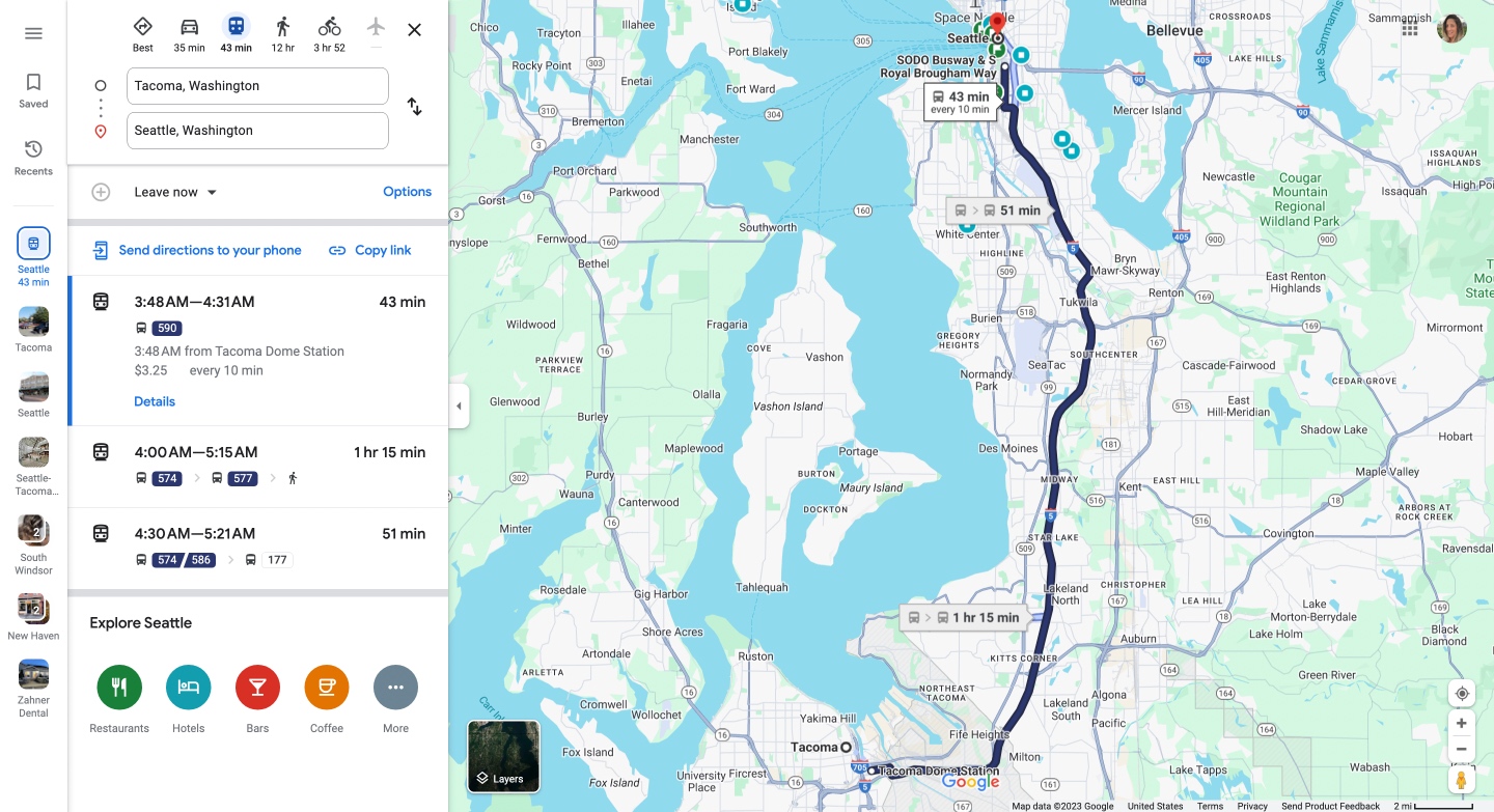 Directions to Seattle From Tacoma